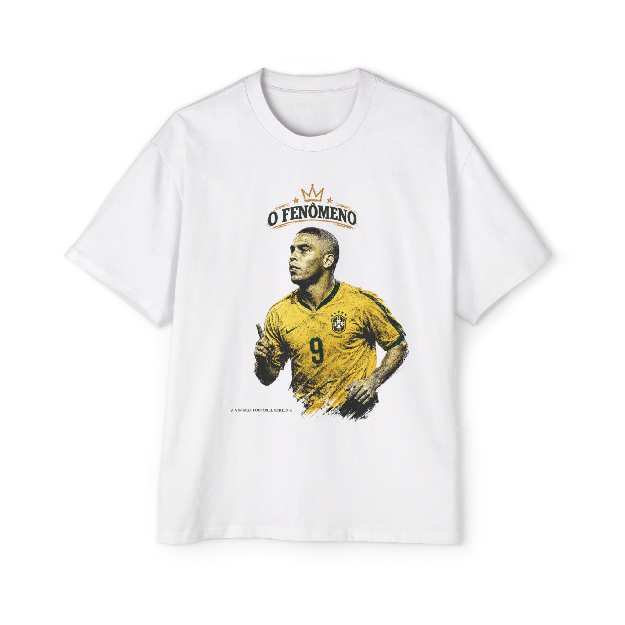 Brazil Ronaldo Fenomeno Printed T-shirt Vintage Football Series