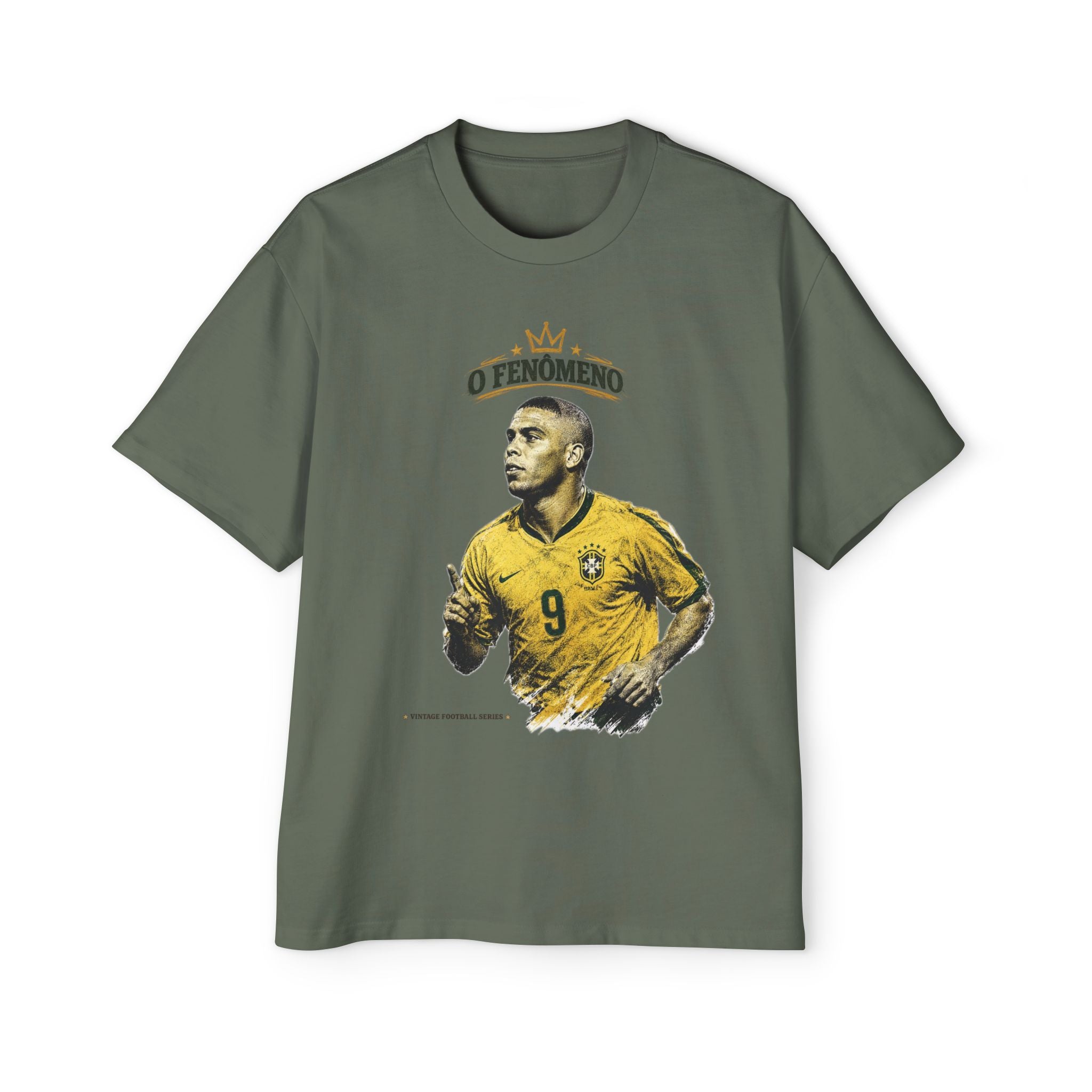 Brazil Ronaldo Fenomeno Printed T-shirt Vintage Football Series