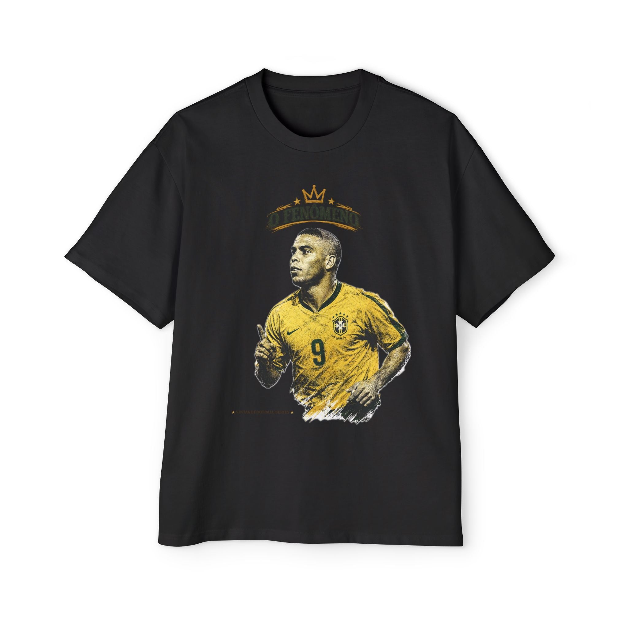Brazil Ronaldo Fenomeno Printed T-shirt Vintage Football Series